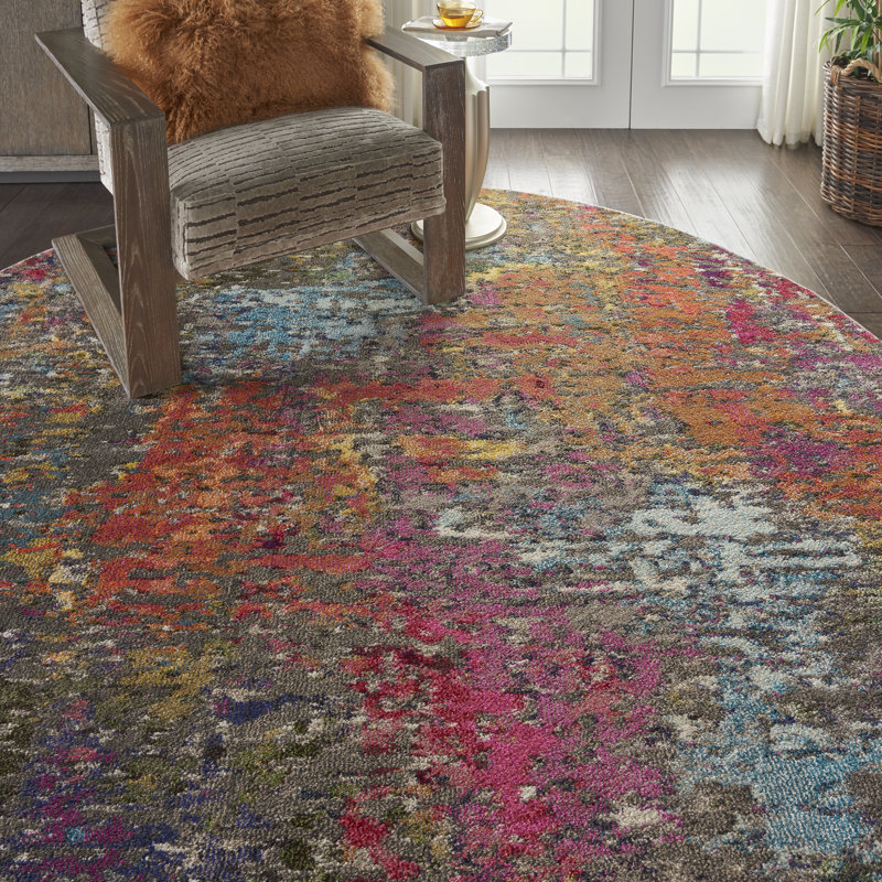 Lucrezia Abstract Area Rug, Round 239cm