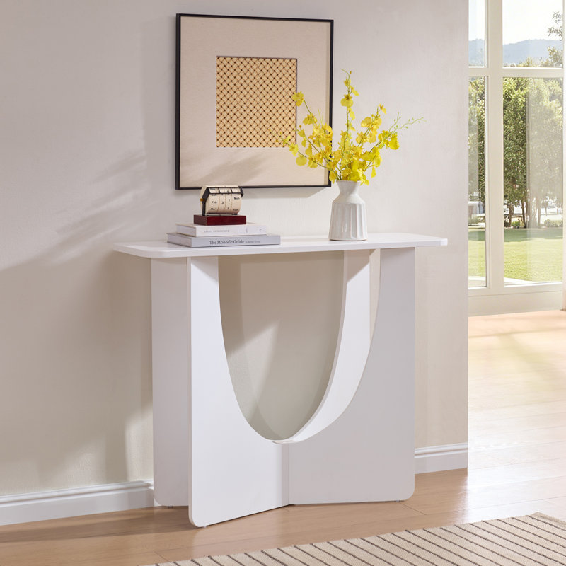 Console Elena Modern Sculptural, Blanc