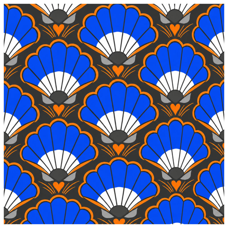 Couvre-lit matelassé bleu orange, Queen