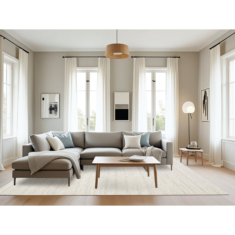 Tapis gris contemporain Saugus, Rectangle 8 pi 0 po x 10 pi 0 po