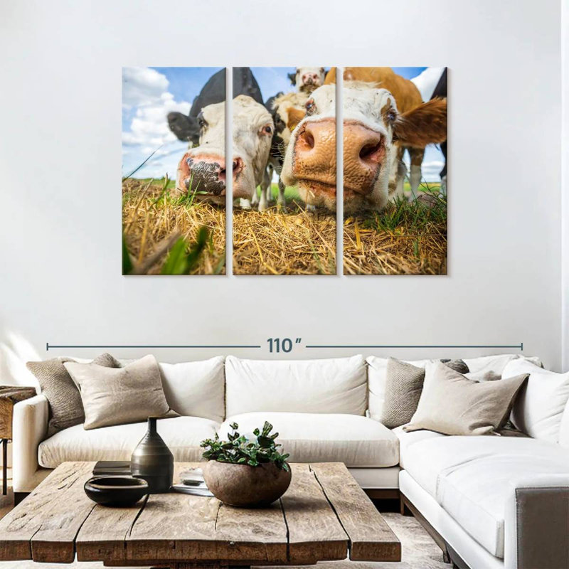Vaches curieuses Brampt, H 48 po x l 74 po