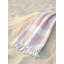 Serviette de plage en coton turc rose clair à rayures Charleston-1184826433