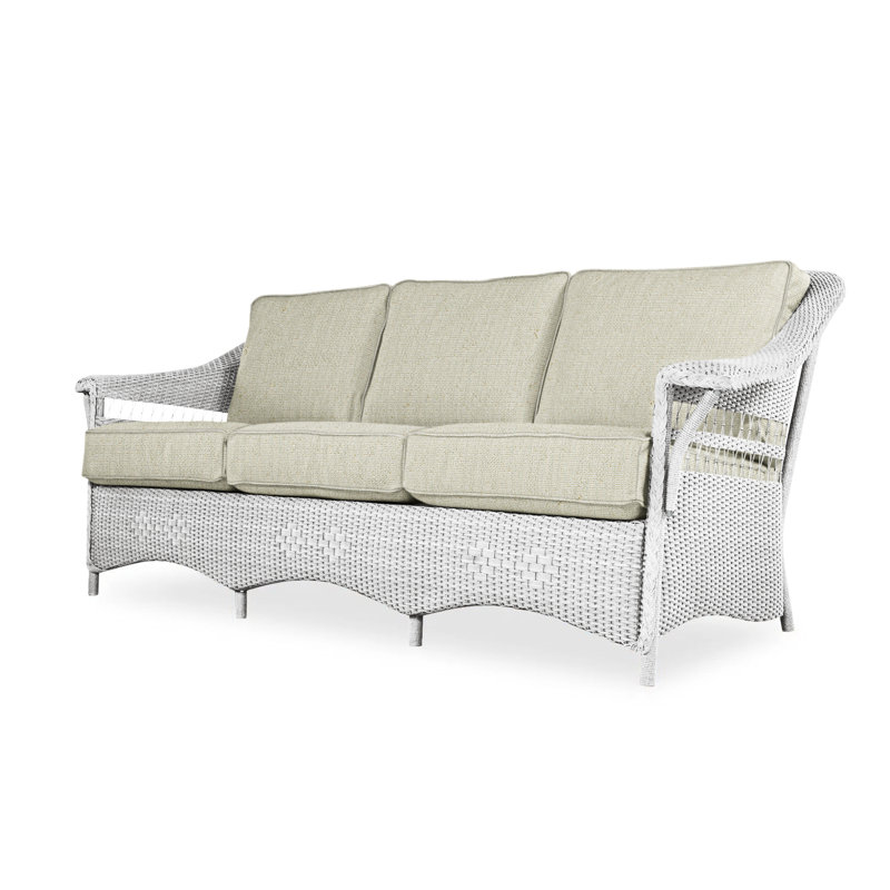 Nantucket Outdoor 3 - Seat Patio Sofa, White, Serena Floral Meadow