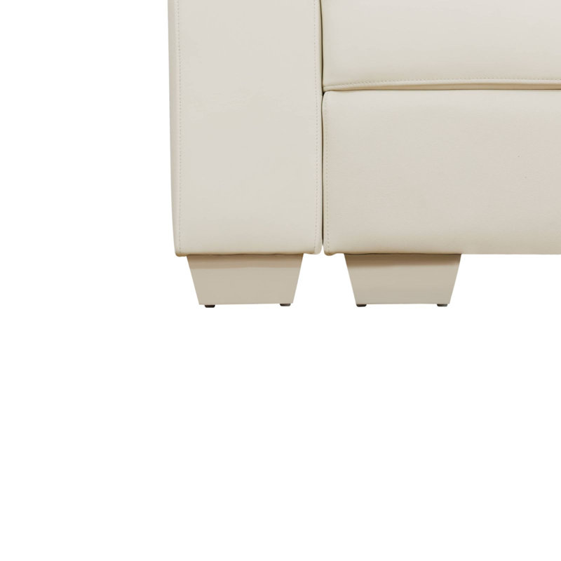 Repose-pieds modulaire en cuir de vache 36,3 ", Blanc, Blanc