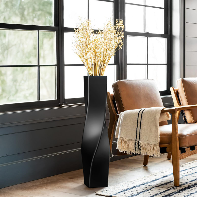 Vase de plancher torsadé géométrique, 27.6"