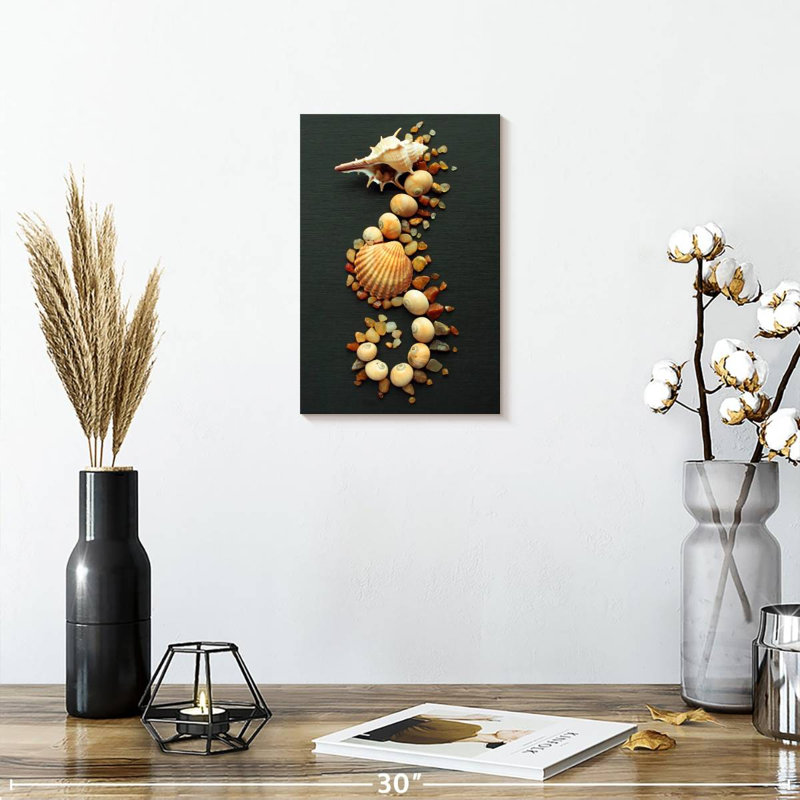 Seashell seahorse Aletra, H 12 po x l 8 po