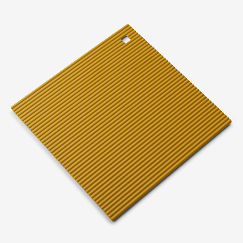 Silicone Square Trivet Mat, 22cm, Mustard