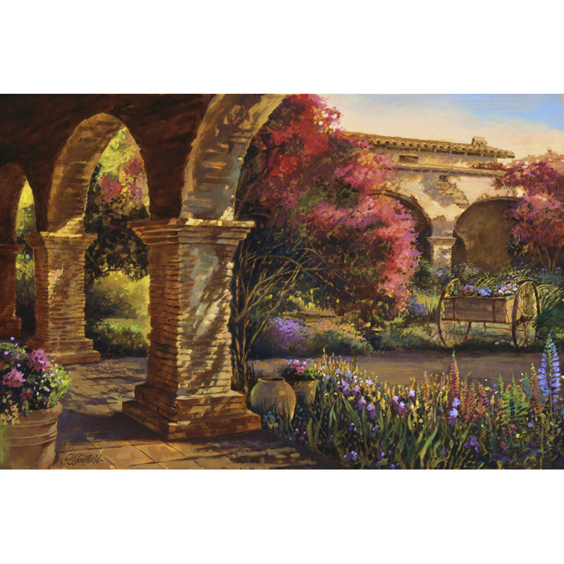 Mission Garden by Clif Hadfield - Wrapped Canvas Painting, 30cm H x 46cm W