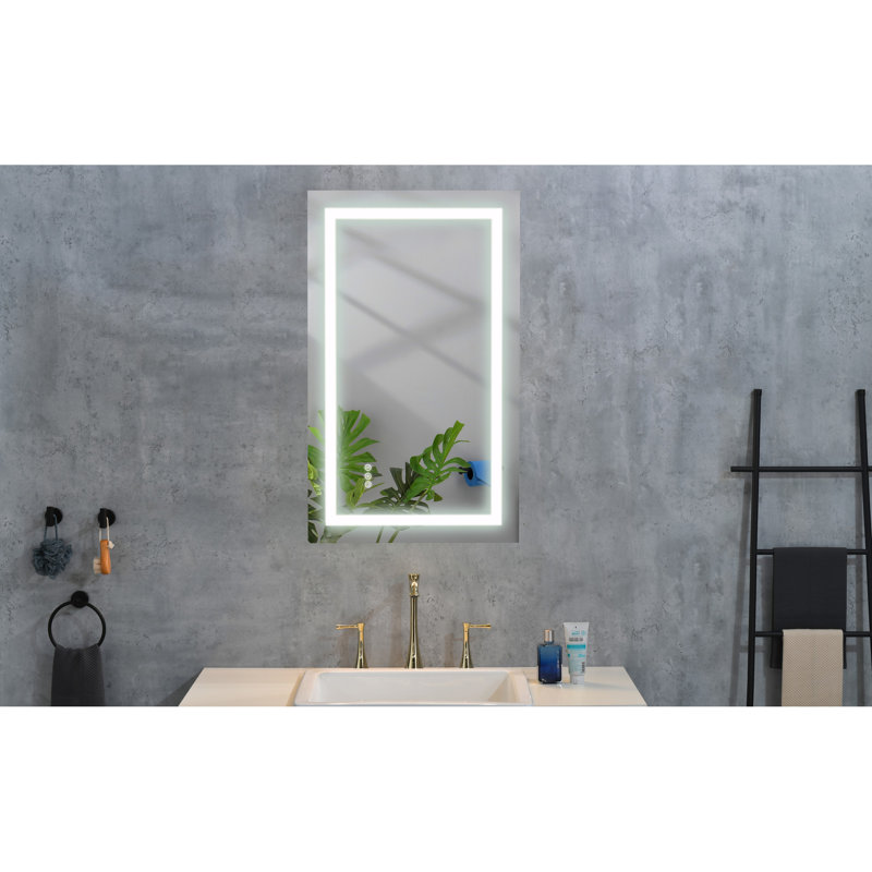 Bathroom Led Fog Mirror 40"x24" - Dimmable, 3 Colours, Memory, Wall Mounted Vanity Fog, Colour Settings, Memory Function