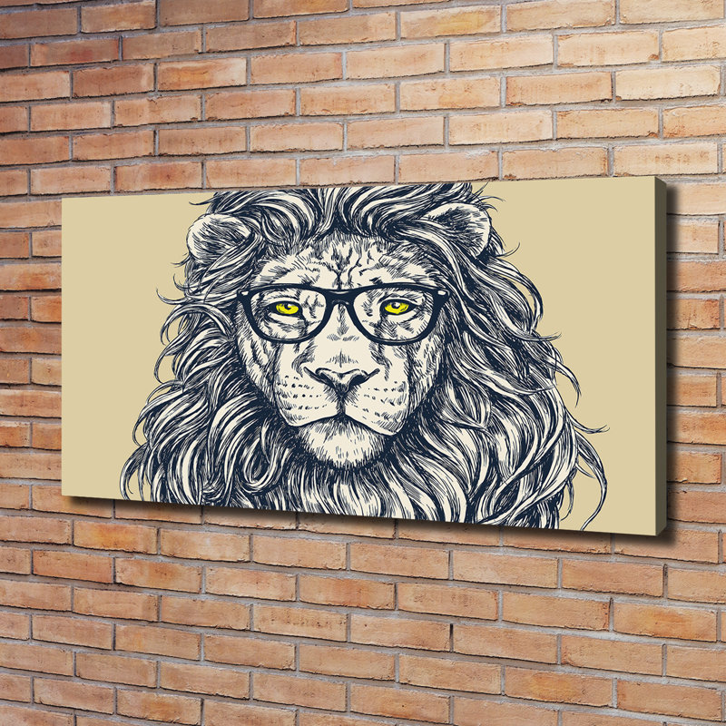 Lion Hipster - Wrapped Canvas Print