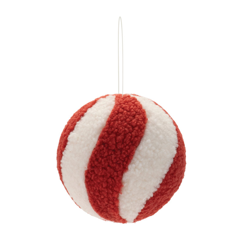 Ornements de boules de bonbon à rayures