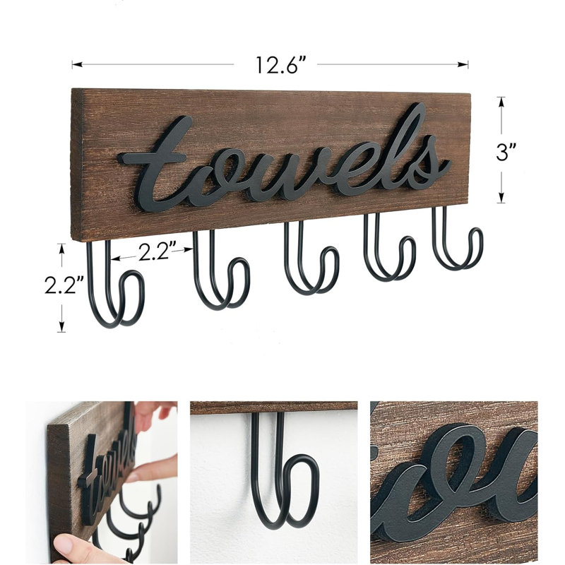 Porte-clés pour décoration murale avec 7 crochets, porte-clés mural organisateur de crochets à clés en bois rustique décor à la maison entrée de ferme, couloir, bureau