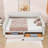 Queen Upholstered Daybed Bed with 2 Drawers and USB Ports-233770589