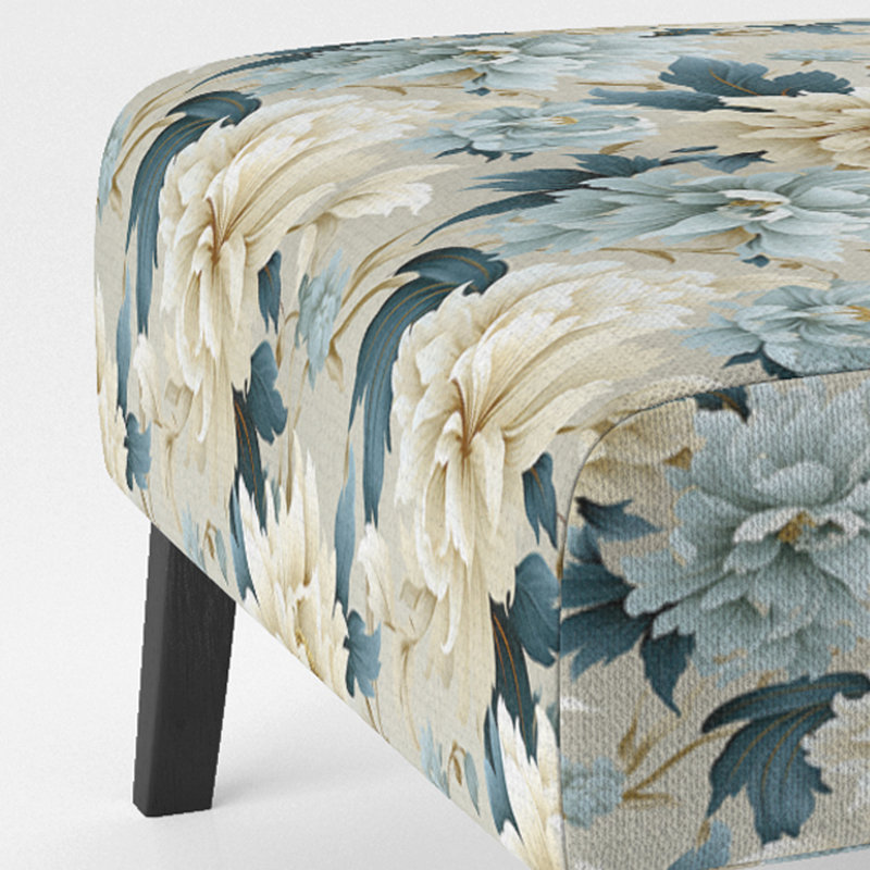 Contemporary Victorian Flourish Victorian Motif - Fauteuil de chambre rembourré de style campagnard, fauteuil décoratif floral