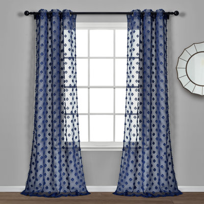 Textured Dot Sheer Sheer Curtain Pair