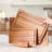 Hecef 15" Rectangular Cutting Board Set Chinaberry Wood Kitchen Cutting Board with Holder(Set of 3)