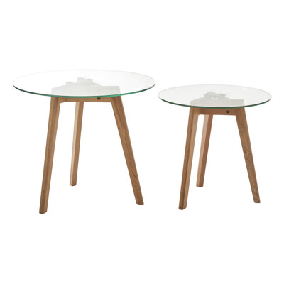 Flood Glass Top Side Table Set