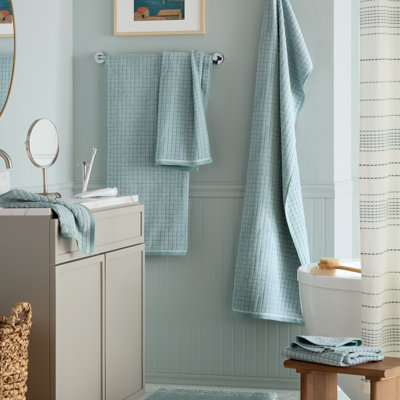 Ensemble de carreaux de fenêtre texturés 6 pièces Town & Country Country EverlyDay, 2 salles de bain, 2 lavabos, 2 lavages, 100% coton