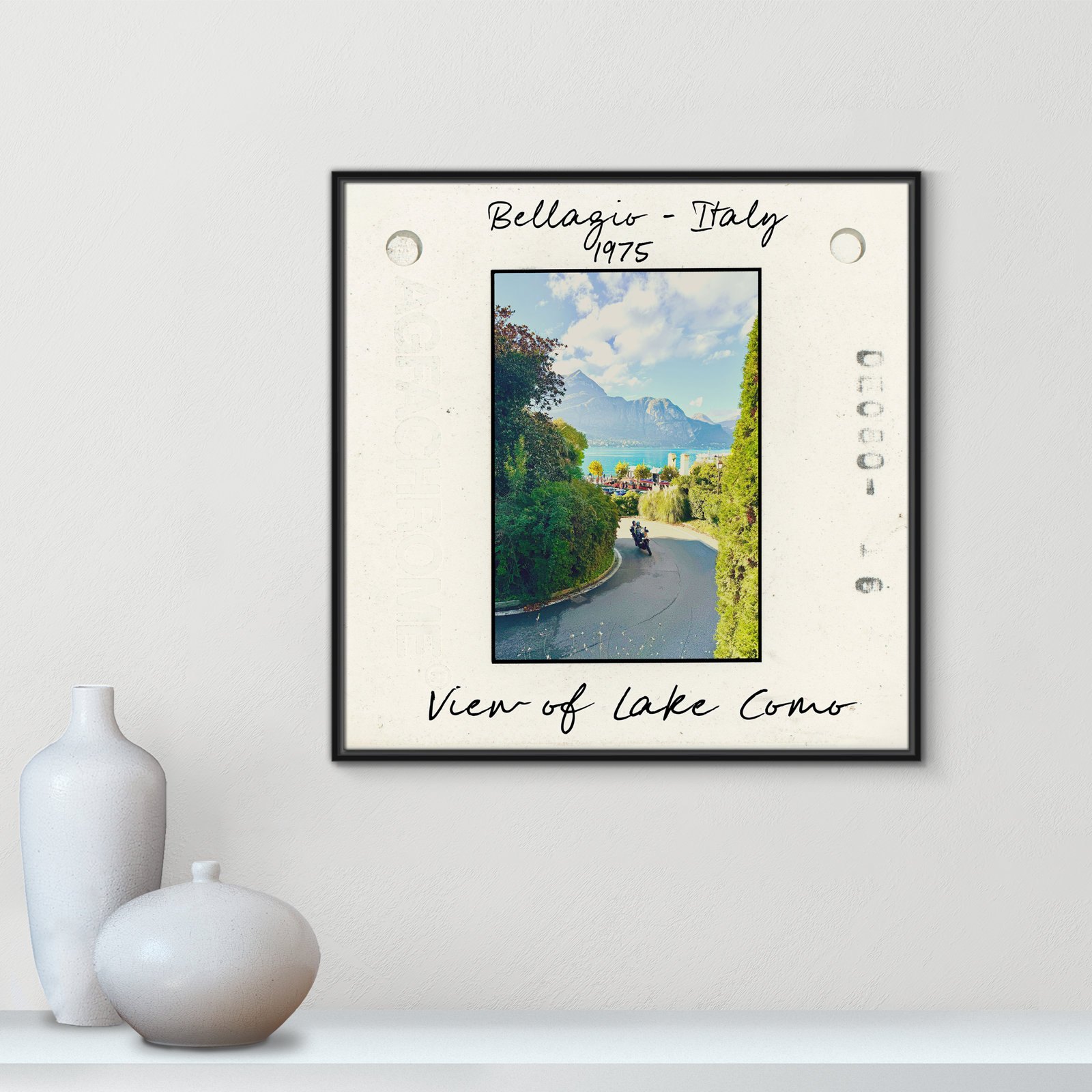 Ritona "Bellagio, Italy - Lake Como" Print, Black Floater Framed Canvas, 31.5" H x 31.5" W x 2" D