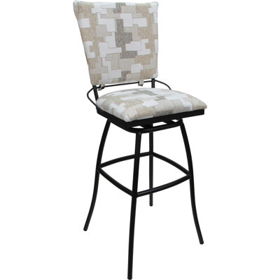 Tabouret de bar pivotant pour l'extérieur avec siège rembourré de 30 po et sans accoudoirs