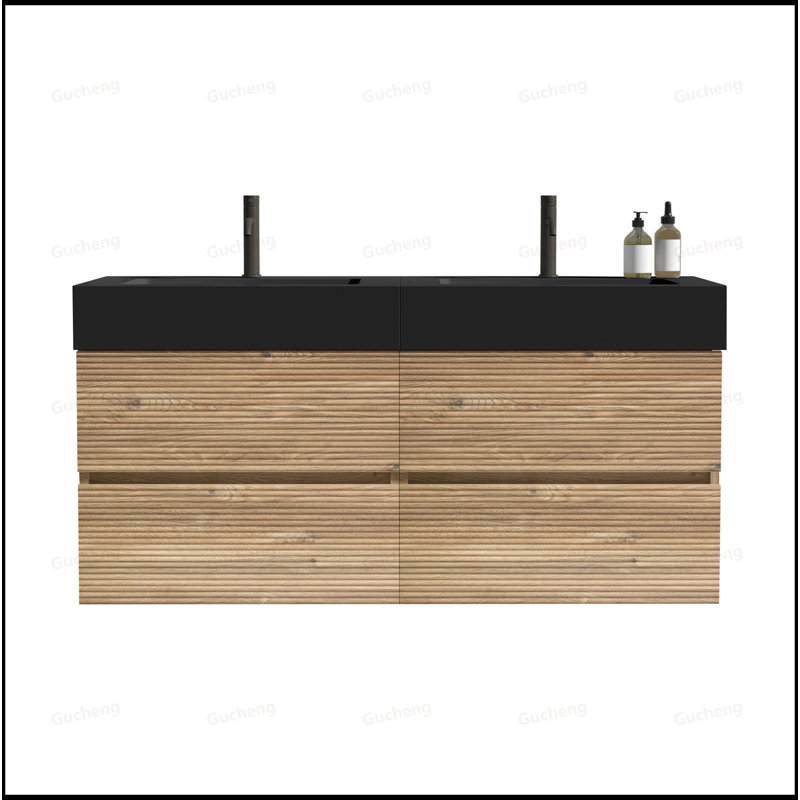 Ensemble de meuble-lavabo mural 48 pouces avec lavabo à quartz, 48"