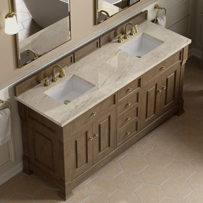 Meuble-lavabo double 72 po avec dessus Brookfield