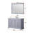 Dark Grey Single Bath Vanity 48 in. W x 22 in. D, White Quartz Top, White Square Sink, and 46 in. Mirror