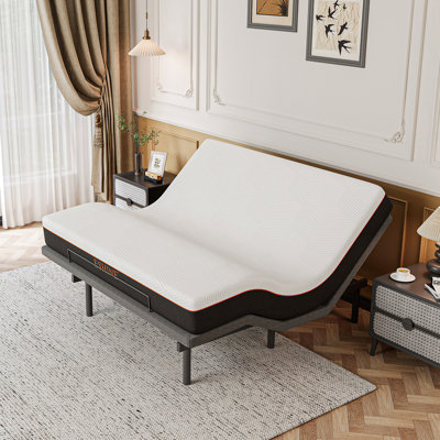 Très grand lit réglable avec massage, gravité zéro, télécommande sans fil et contrôle des applications, matelas en mousse viscoélastique de luxe de 10 po inclus, série E3100