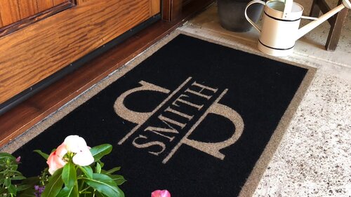 Gabrien Non-Slip Outdoor Door Mat Red Barrel Studio Customize: Yes, Mat Size: 0.38 H x 36 W x 24 D, Color: Tan