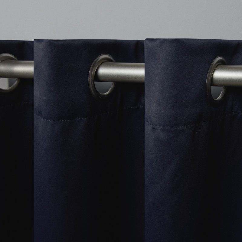 Mcmanus Room Darkening Thermal Grommet Curtain Panels, Peacoat Blue, 52" W x 63" L