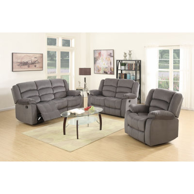 Three Piece Indoor Brown Microsuede Six Person Seating Set Three Piece Indoor Brown Microsuede Six Person Seating Set