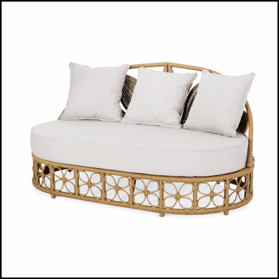 SHANE Outdoor Wicker Daybed with Waterproof Upholstery and Comfortable Throw Pillows for Patio and Garden