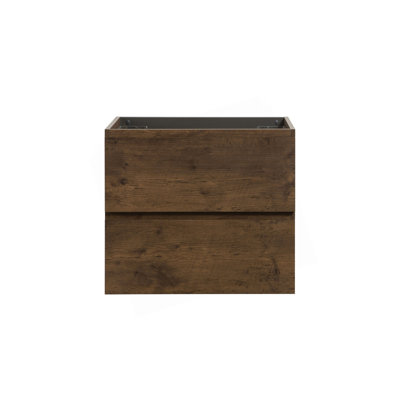 Alice-24W-105, armoire murale SANS lavabo, couleur noyer, avec deux tiroirs, pré-assemblée