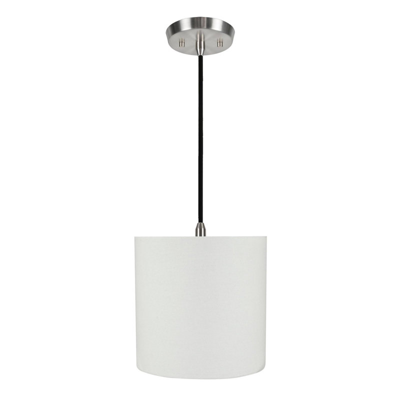 Barneveld 1 - Light Satin Nickel Single Pendant, White