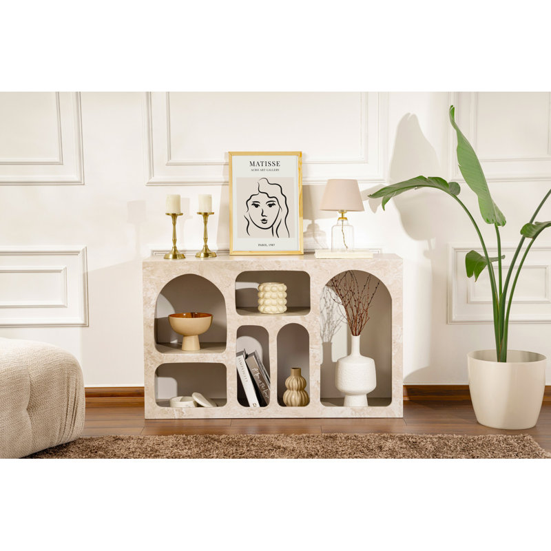 Nordure V3 74cm Sideboard, Traverten Marble Sandstone