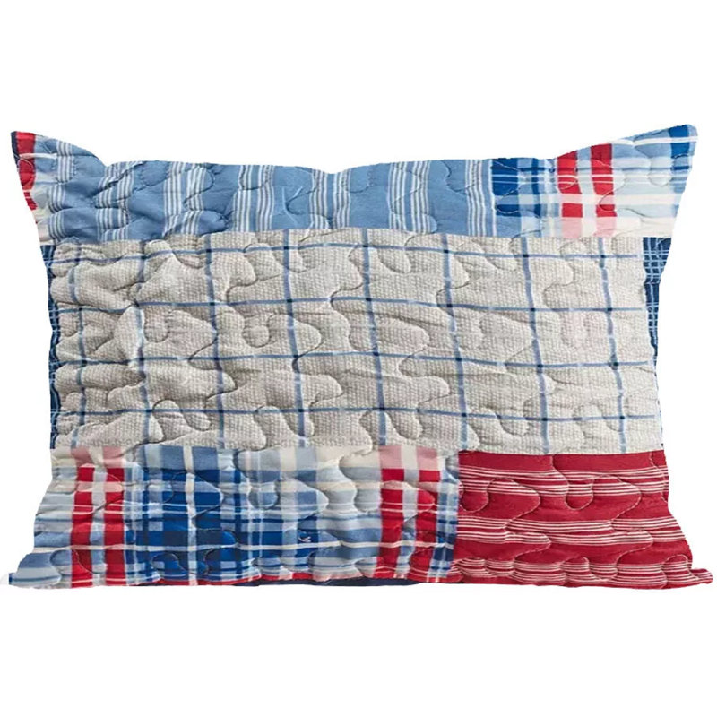 Newlin Polyester Patchwork Bedspread with Pillow Shams Included, 185 x 240 cm Bedspread - 1 Pillowcase, Red
