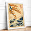 Blossoms and Waves Japandi - Framed Print-327361530-327361521