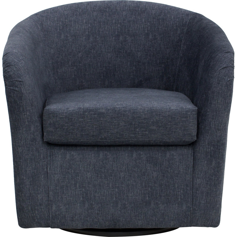 Fauteuil demi-tonneau pivotant en polyester 30,5 po Anrea, Mélange de polyester anthracite Aston