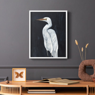 Calm Great Egret I, reproduction encadrée - bois massif