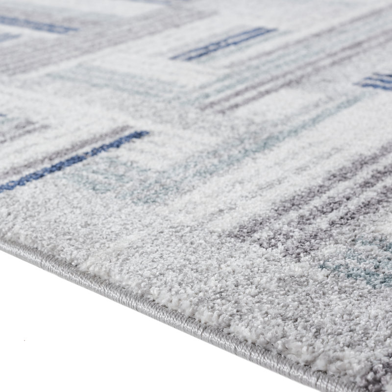 Tapis bleu / gris Bellicent, Rectangle 5 pi x 7 pi