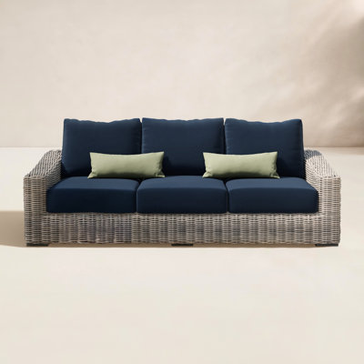 Sommer 91.3'' Wide Straight Wicker Patio Sofa with Cushions