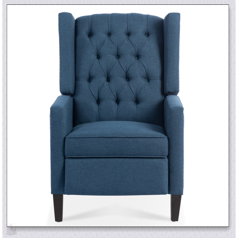 Wide Manual Wing Chair Recliner With High-Density Sponge And Durable Fabric, Perfect For Comfort And Style