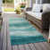 Lizabeta Machine-Washable Indoor/Outdoor Teal Rug
