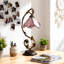 Lampe de table en verre coloré rose 20 "avec ampoule H Tiffany
