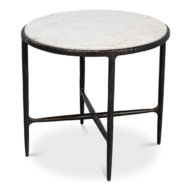 Dakor Marble End Table, 22" H x 24" W x 24" D