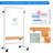 44" x 28" Freestanding Whiteboard Height Adjustable Double-Sided Magnetic Cork Board Combo on Wheels