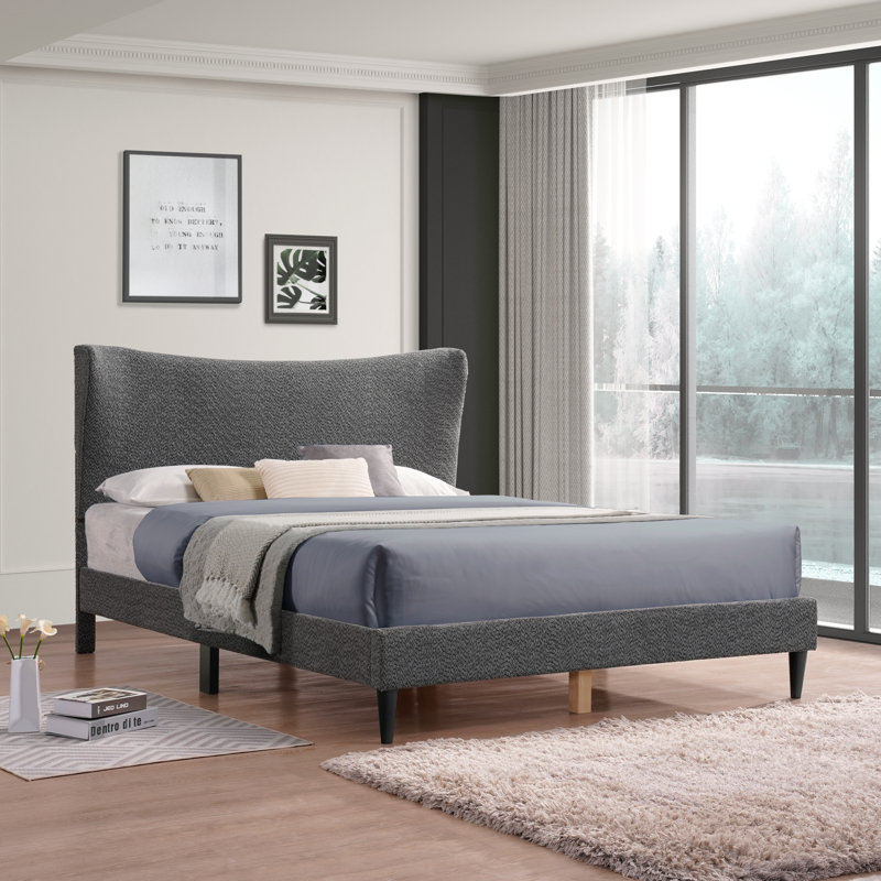 Breelyn Upholstered Platform Bed, Gray