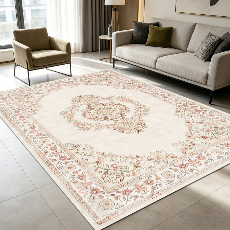 1PC Vintage Floral Medallion area rugs for Living Room, Soft, All seasons, Easy-maintain, Washable Indoor mat, Farmhouse suitable for dining room, bedroom, entryway, home office, patio, kitchen, foyer, Home Decor, Outdoor Decor.