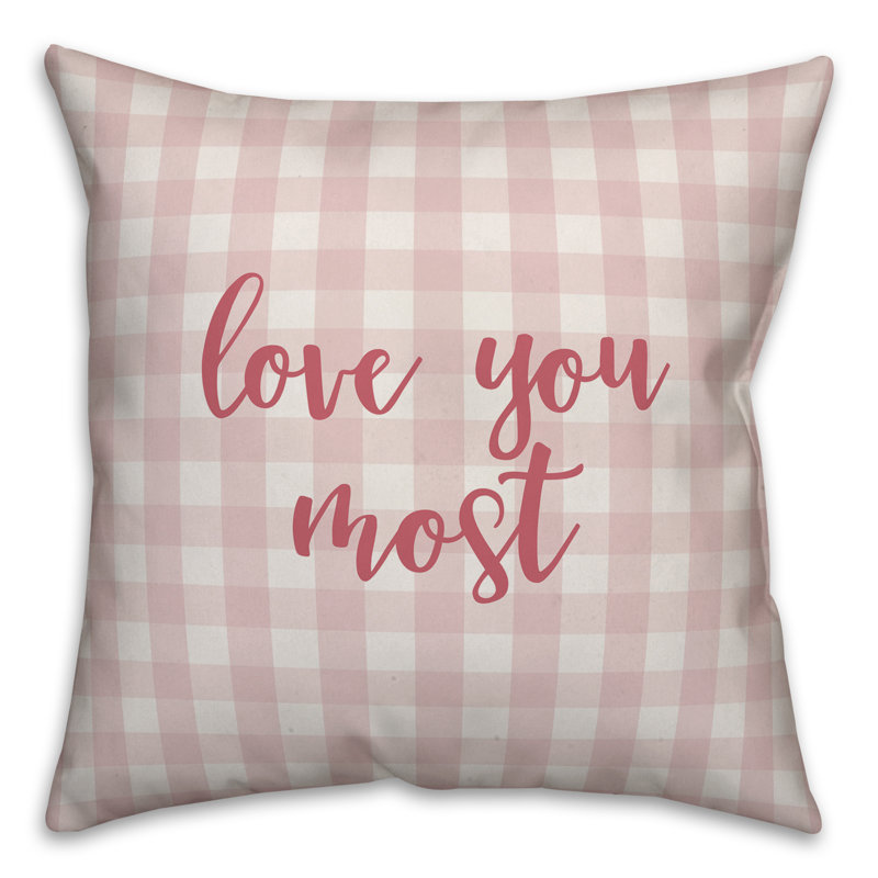  Coussin Love You Most, Rose, Housse de coussin