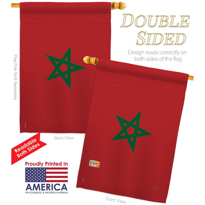 Ensemble de drapeaux de maison marocaine, bannière de cour de Nationalité, 28 x 40 po, décorative double face